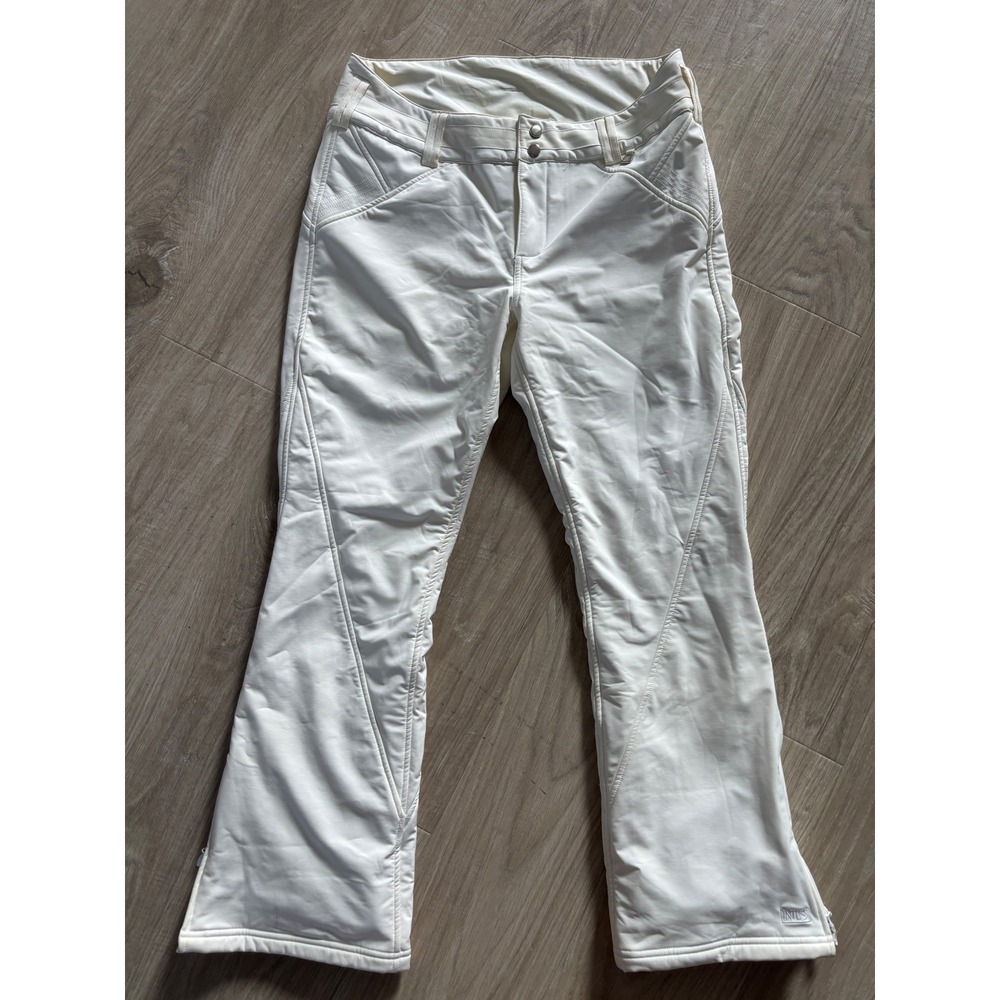 NILS Ski‎ Pants Women S White Excellent Waterproof Breathable Stretch Slim Fit
